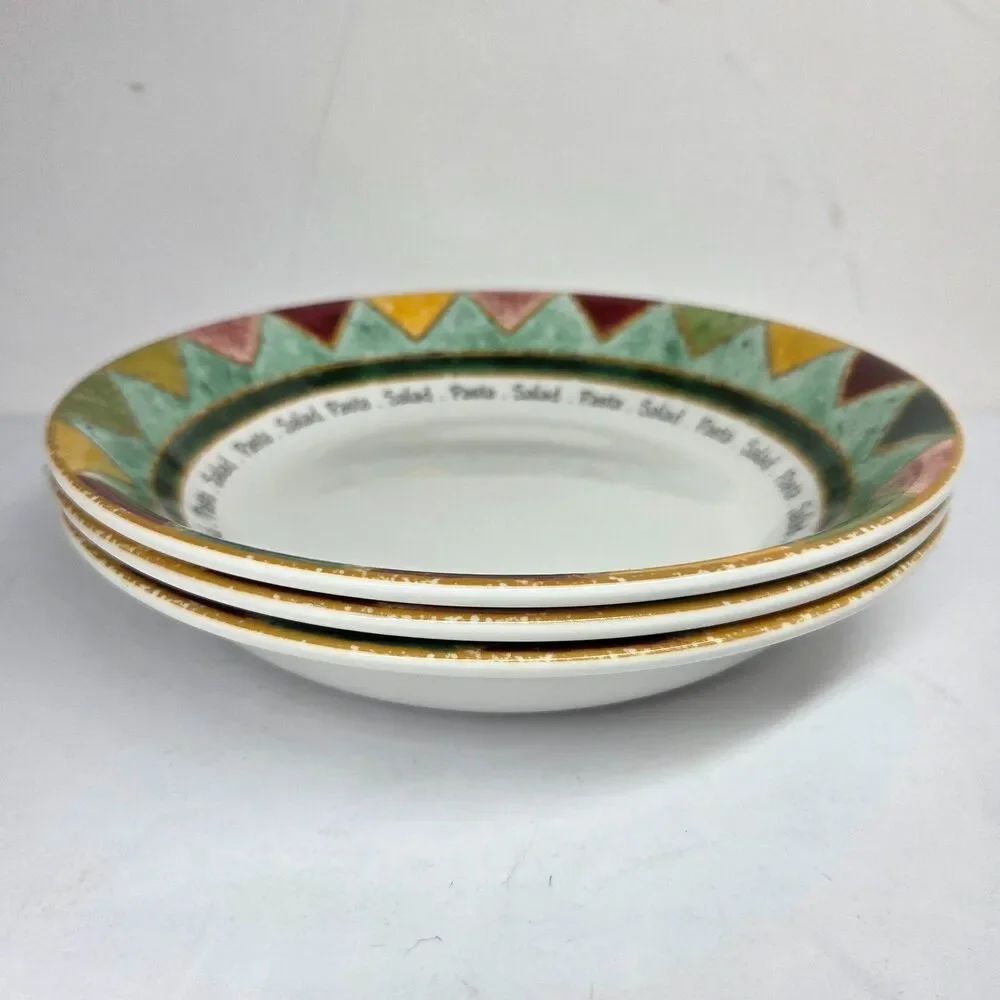 Royal Doulton Japora 9 1/4 Inches Pasta Salad Bowls Set of 3 Discontinued